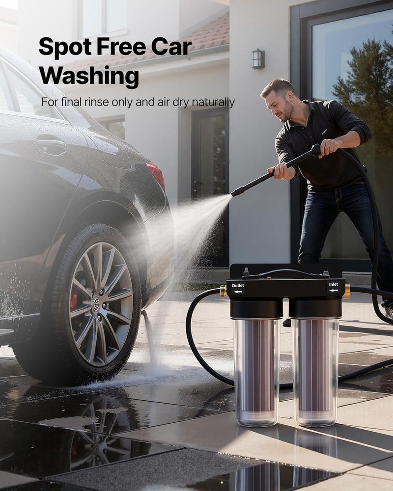 VEVOR Deionized Water System for Car Wash, Spotless Car Wash Water System with 2 x 0.5L Color Changing Resin, Spot-Free Deionized Water Filter for Cars RVs Motorcycles Windows - Image 2