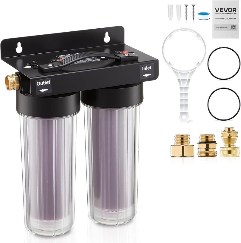VEVOR Deionized Water System for Car Wash, Spotless Car Wash Water System with 2 x 0.5L Color Changing Resin, Spot-Free Deionized Water Filter for Cars RVs Motorcycles Windows - Image 1