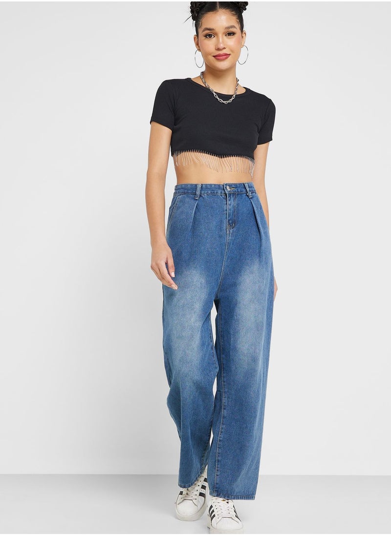 Ginger Urban Minx Embellished Tassel Detail Cropped Top  - Image 4