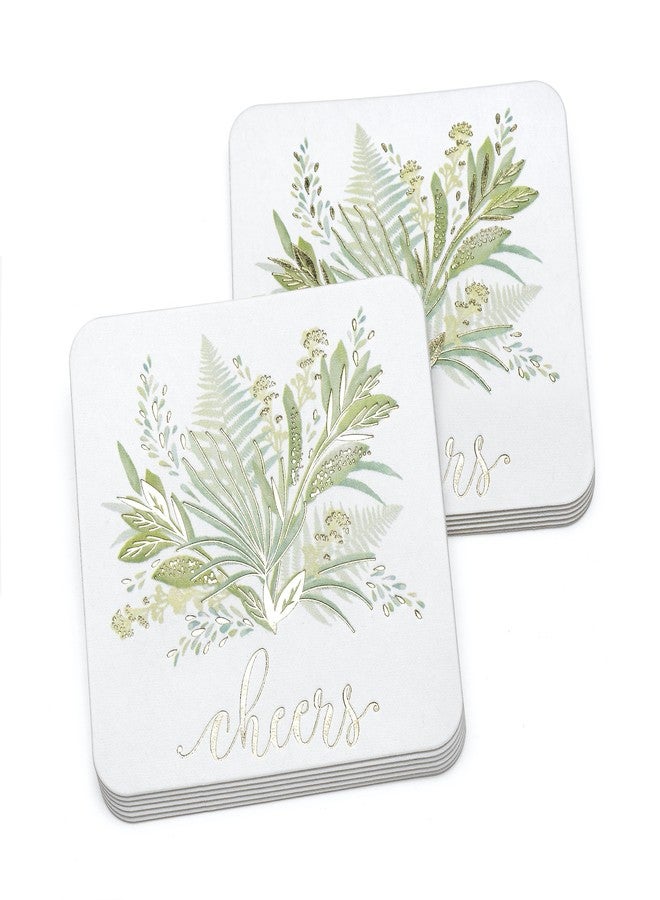 Hortense B. Hewitt Cheers Paperboard Coasters, 4-Inch, Greenery, 25-Count - Image 1