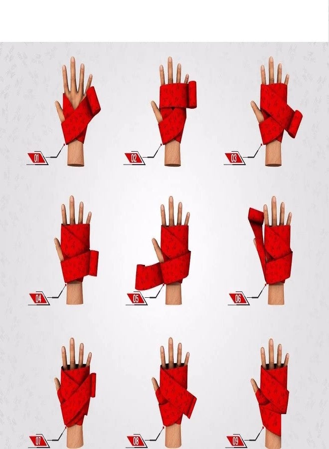 Forgesy Gloves Inner Boxing Gloves for Men Women Youth - Thick Knuckle Padding - Breathable Fabric Hand Wraps Heavy Bag Gloves 108” inch. - Image 5