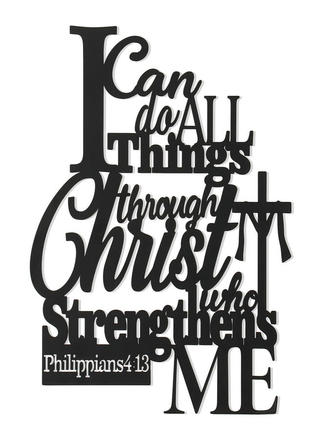 Bnesi Metal Wall Art I Can Do All Things Through Christ Sign Wall Decor Philippians 4:13 Christ Religious Wall Art Decoration Decor for Living Room Christian Wall Decor (Medium) - Image 1