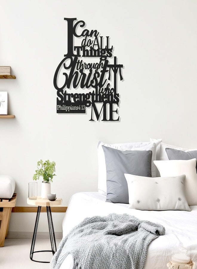 Bnesi Metal Wall Art I Can Do All Things Through Christ Sign Wall Decor Philippians 4:13 Christ Religious Wall Art Decoration Decor for Living Room Christian Wall Decor (Medium) - Image 2