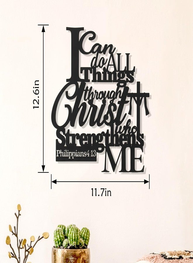 Bnesi Metal Wall Art I Can Do All Things Through Christ Sign Wall Decor Philippians 4:13 Christ Religious Wall Art Decoration Decor for Living Room Christian Wall Decor (Medium) - Image 3