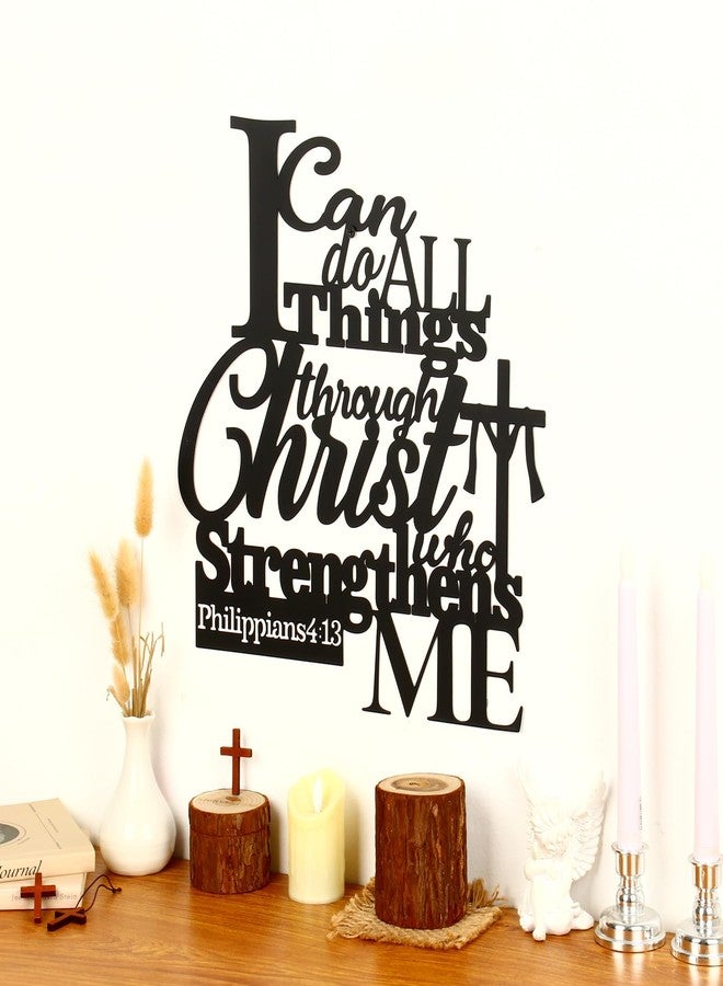 Bnesi Metal Wall Art I Can Do All Things Through Christ Sign Wall Decor Philippians 4:13 Christ Religious Wall Art Decoration Decor for Living Room Christian Wall Decor (Medium) - Image 5