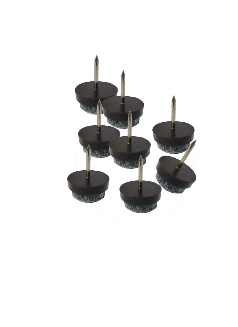 Generic Round Heavy Duty Nail-on Anti-Sliding Felt Pad for Furniture Chair Table Leg Feet Floor Protectors (Pack of 8) (Brown)  - Image 1