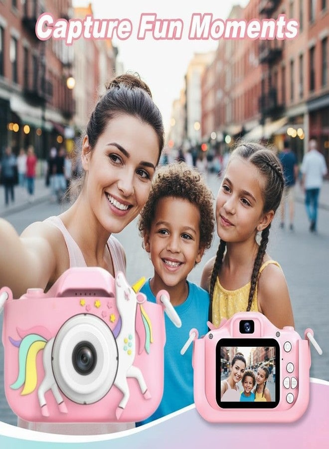 MAVOKIS Unicorn Kids Camera for Girls 3-9 Years, 1080P HD Video Camcorder with Selfie, Games & Photo Frames, 2” Screen, Rechargeable, 4GB SD Card - Best Birthday Gift (Pink) - Image 4