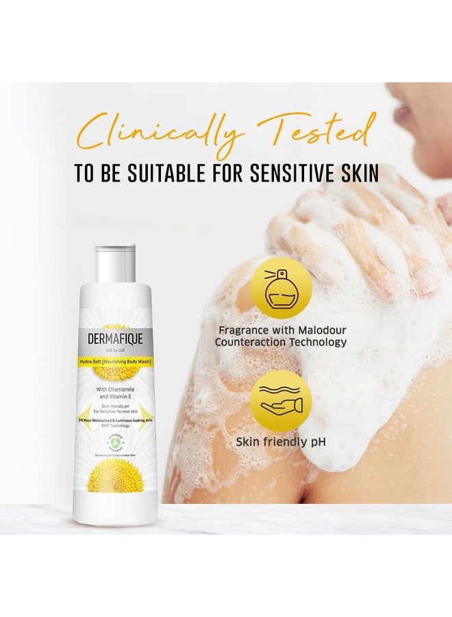 Dermafique Hydra Soft Nourishing Body Wash - 250ml, Showergel for Women & Men, No Parabens/SLS/SLES, With Vitamin E & Chamomile, Suitable for Sensitive - Normal Skin | Dermatologist Tested - Image 5