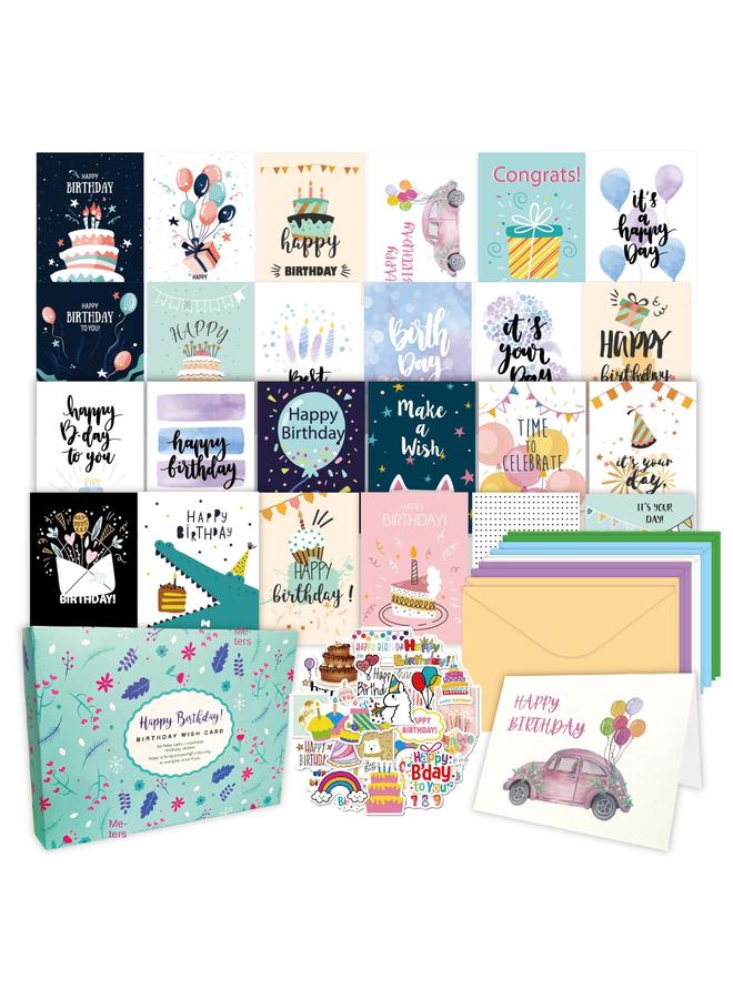 Bluejw Birthday Card Children's Diy Combination Suit Ins Envelope Folded In Half Happy Birthday Greeting Card - Image 2