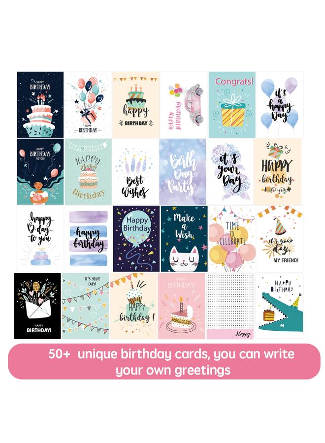 Bluejw Birthday Card Children's Diy Combination Suit Ins Envelope Folded In Half Happy Birthday Greeting Card - Image 5