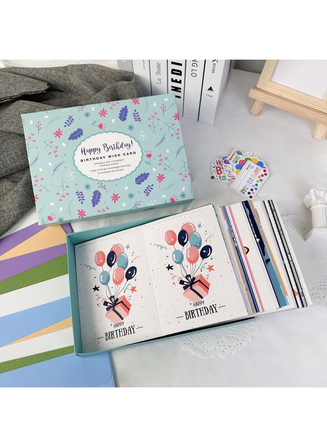 Bluejw Birthday Card Children's Diy Combination Suit Ins Envelope Folded In Half Happy Birthday Greeting Card - Image 1