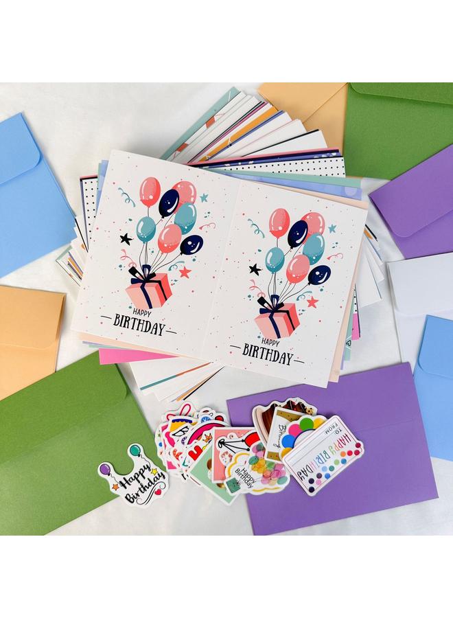 Bluejw Birthday Card Children's Diy Combination Suit Ins Envelope Folded In Half Happy Birthday Greeting Card - Image 4