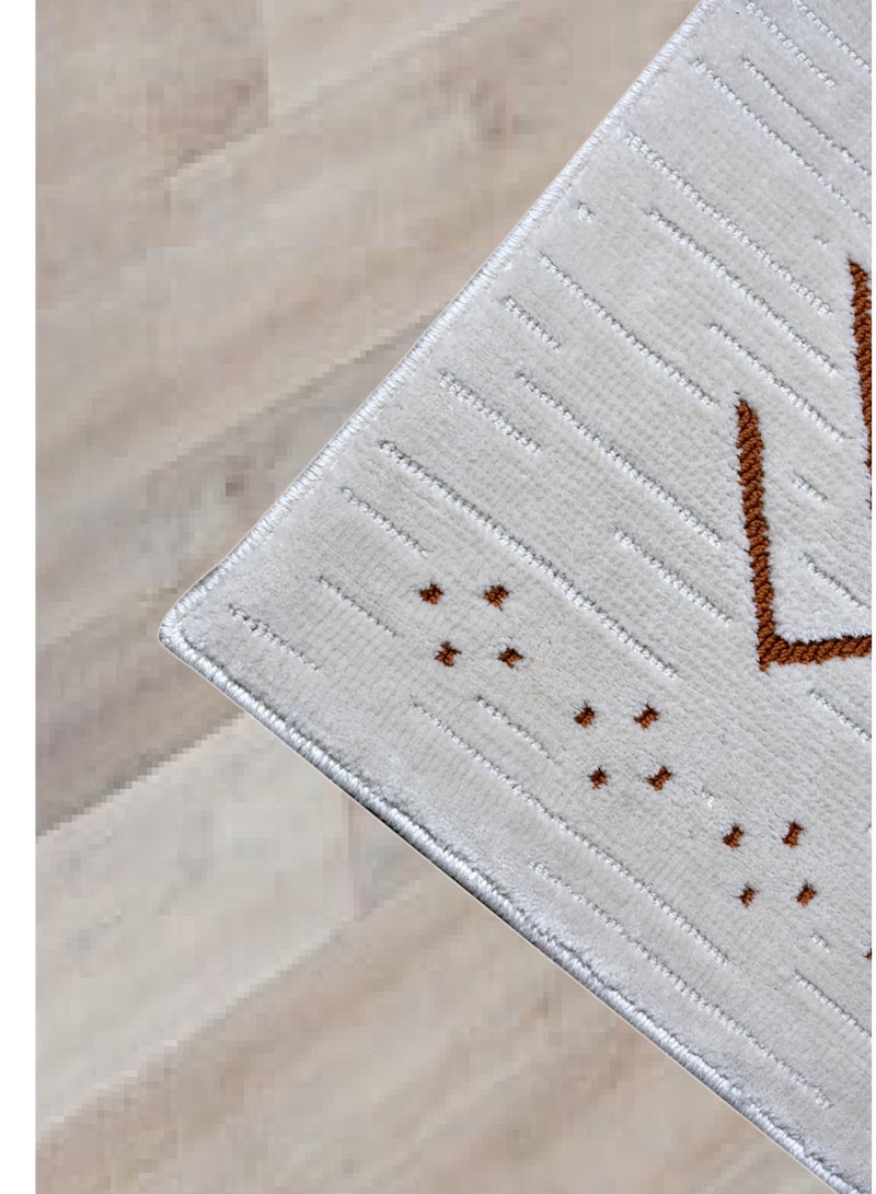 Odyssey-Ivory-Copper-190X290 cm anti skid Machine Made Thick Indian Rug - Image 3