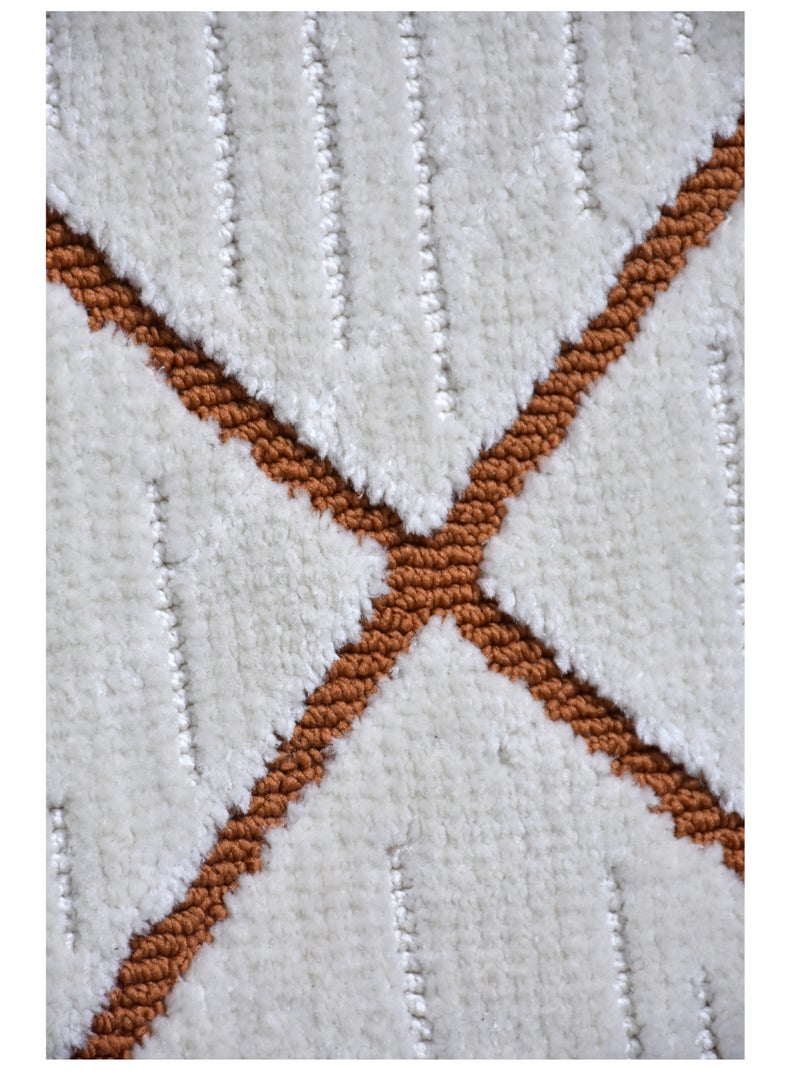 Odyssey-Ivory-Copper-190X290 cm anti skid Machine Made Thick Indian Rug - Image 4
