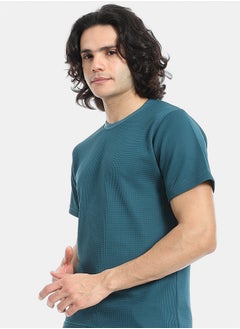 Red Circle Pique Pattern Slip On T Shirt And Shorts Set  - Image 4