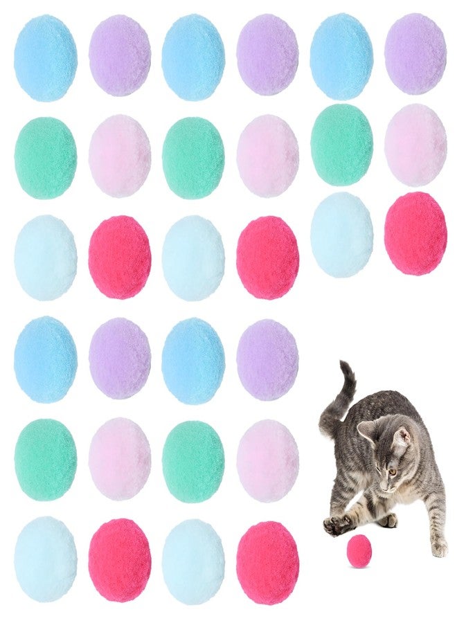 Gallipower 30 Pcs Soft Plush Cat Ball,Cat Toy Balls,Bulk Cats Toys,Puff Balls,Fuzzy Colorful Cats Ball for Pet Playing Exercising - Image 1