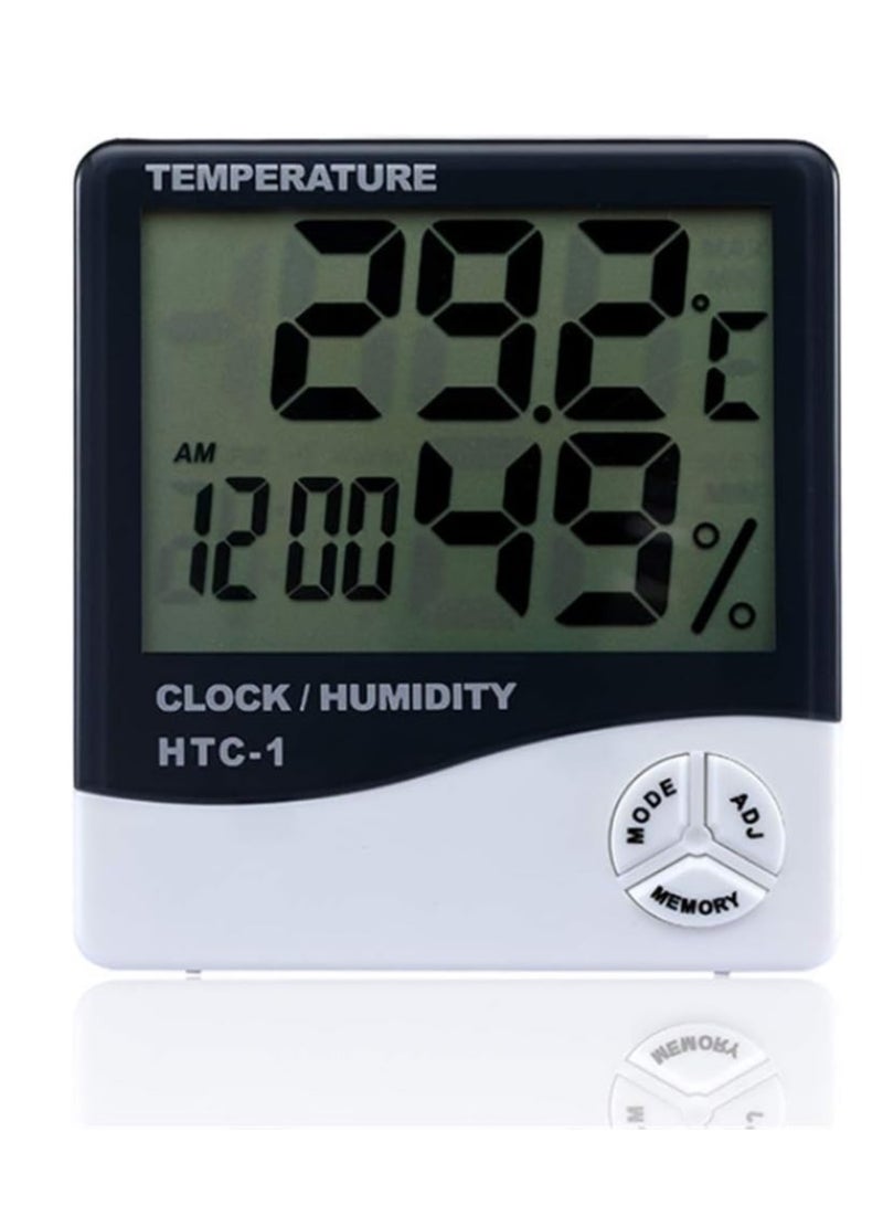 جهاز قياس درجة الحرارة والرطوبة مزود بمنبه - Image 1