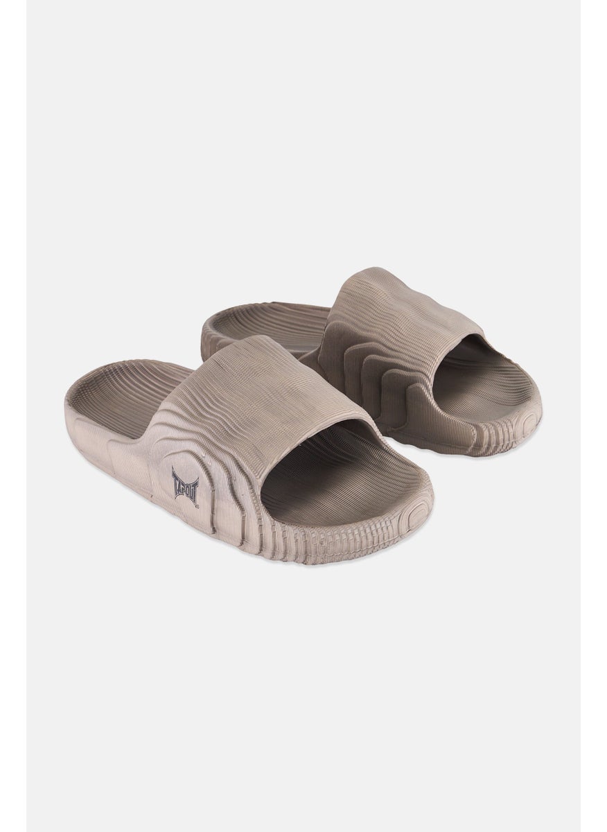 TapouT Men Brand Logo Slip On Slides, Grey  - Image 1