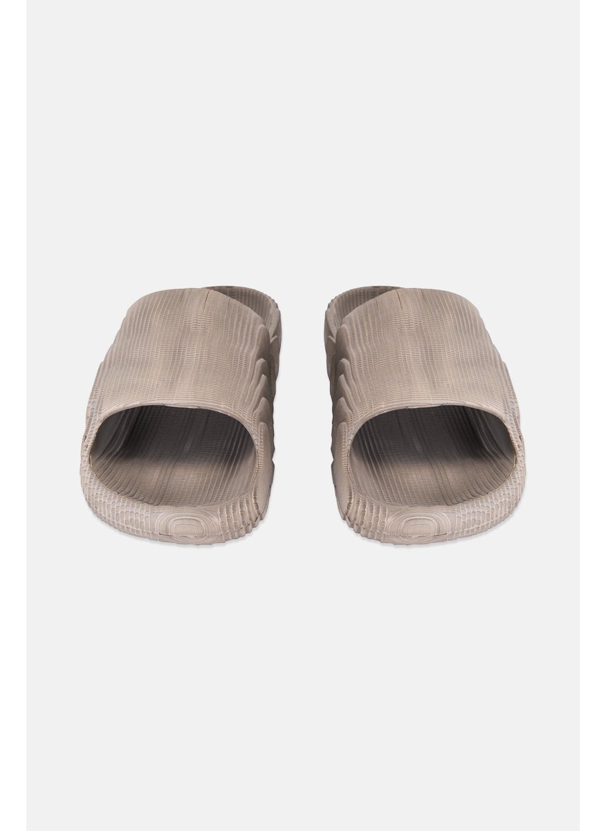 TapouT Men Brand Logo Slip On Slides, Grey  - Image 4