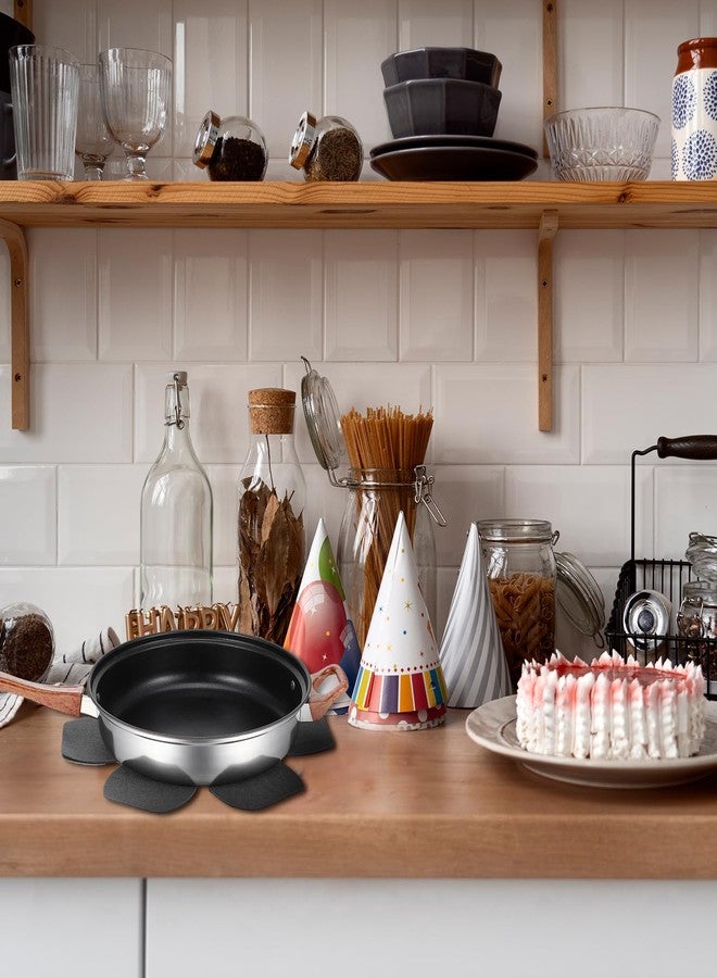 oruola واقيات أواني أورولا 8 قطع قابلة للتكديس، واقيات أواني سوداء قابلة للتكديس، 4 أحجام مختلفة من واقيات الأواني المصنوعة من اللباد، تمنع الخدش أو التلف، مثالية لأطباق السيراميك الزجاجية وأواني الطهي (6، 8، 10، 12 بوصة). - Image 5