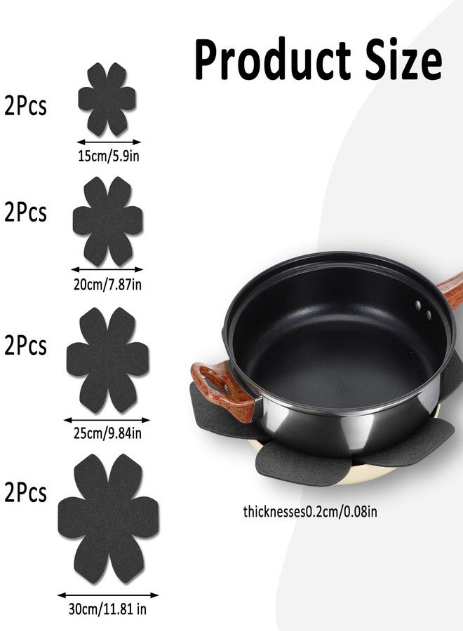 oruola واقيات أواني أورولا 8 قطع قابلة للتكديس، واقيات أواني سوداء قابلة للتكديس، 4 أحجام مختلفة من واقيات الأواني المصنوعة من اللباد، تمنع الخدش أو التلف، مثالية لأطباق السيراميك الزجاجية وأواني الطهي (6، 8، 10، 12 بوصة). - Image 2