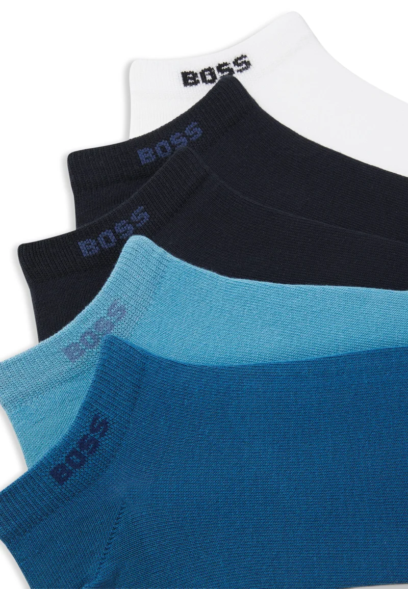 بوس Five-pack of cotton-blend ankle socks with branding