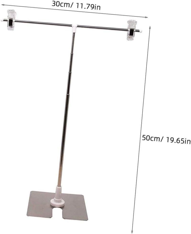 Adjustable Stainless Steel T-shape Desktop Poster Stand, Multipurpose Height Adjustable Advertising Holder for Store Signs and Display - Image 2
