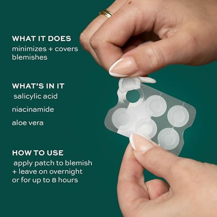 ITK Microneedle Blemish Pimple Patches with Aloe Vera - Blemish Spot Treatment - Reduces Appearance of Blemishes + Dark Spots - Soothes + Heals Skin - Oil-Free for All Skin Types - 6 Count Packet - Image 3