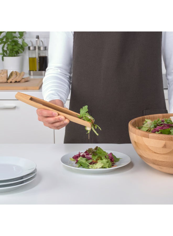 Bamboo Serving Tongs, Wooden Salad and Food Tongs, Eco-Friendly Durable Kitchen Utensil, Pack of 2 - Image 2