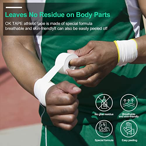 OK TAPE Athletic Sports Tape（4 Packs) - 45ft Per Roll Very Strong Tape for Athlete & Sport Trainers & First Aid Injury Wrap, Perfect for Fingers Ankles Wrist on Bat, Hockey Stick - Black - Image 3