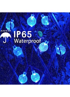 Y&D 50 Pcs LED Crystal Globe Outdoor Solar String Lights, Blue, 7M Length, Waterproof Lights Decorative with 8 Lighting Modes, Powered Patio for Garden Yard Party  - Image 5