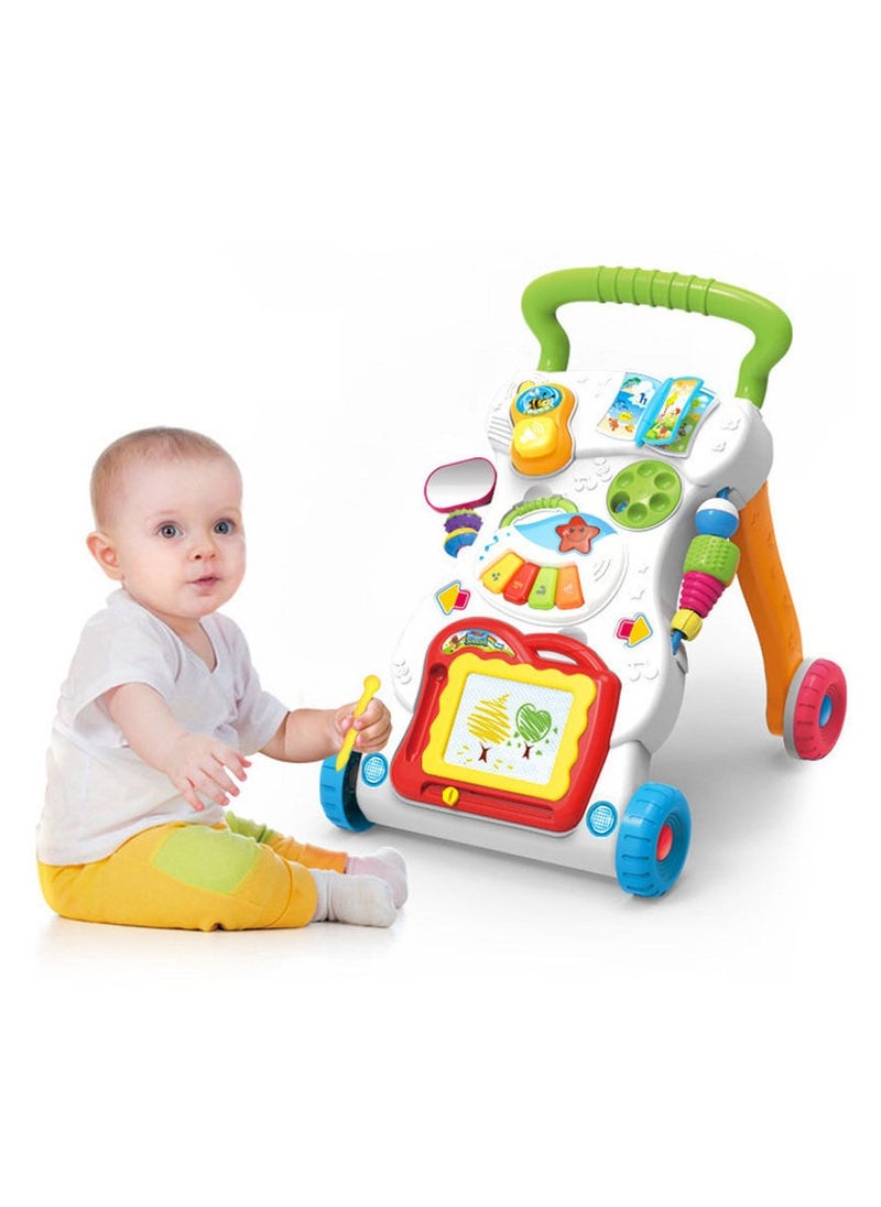 Goolsky 2 in 1 Sit to Stand Baby Walker with Music and Light, Push Toys for Toddlers 1-3 for Learning to Walk, Baby Walking Toys 6 to 12 Months for Infants Babies Toddlers Boys Girls  - Image 1