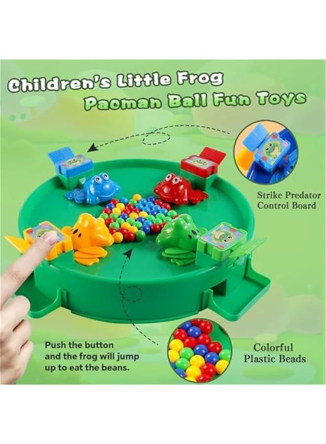 Classic Hungry Kids Board Games-Plastic Intense Game of Quick Reflexes Bead Toy,Children's Preschool Desktop Toy,Frog Eating Beads Game Fine Motor Training Toy for Kid Adult 2 to 4 Play - Image 3
