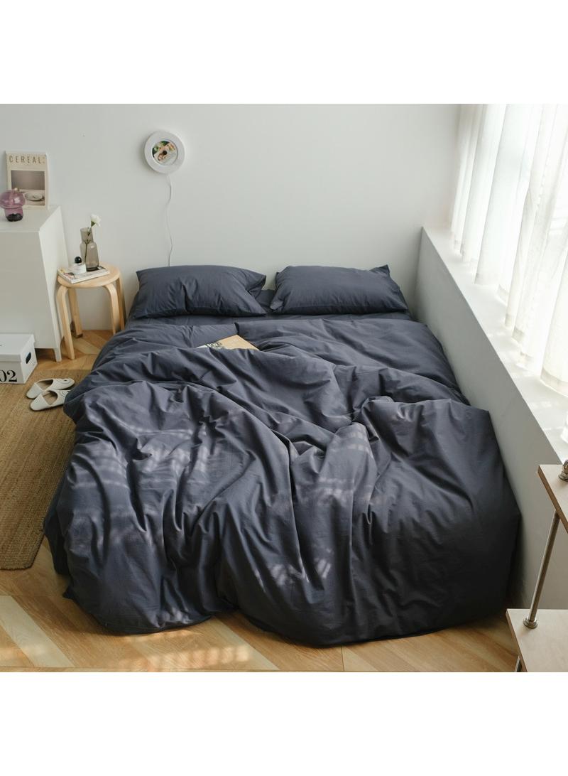 4-Piece Pure Cotton Solid Color Minimalist Style Comfortable Set King Size 220x240cm  - Image 1