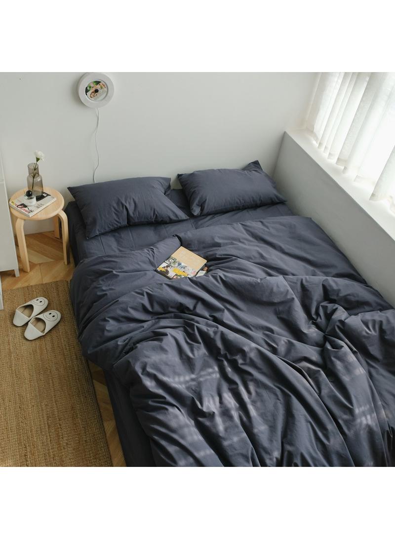 4-Piece Pure Cotton Solid Color Minimalist Style Comfortable Set King Size 220x240cm  - Image 3