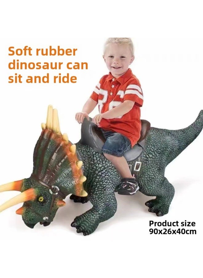 null - Toy Dinosaur Models Tyrannosaurus Rex Triceratops Pterosaur Pteranodon Allosaurus Stegosaurus Ankylosaurus Brachiosaurus-Color:(sits 30kg ) Retro Triceratops-Specifications:498 Story Edition - Image 1