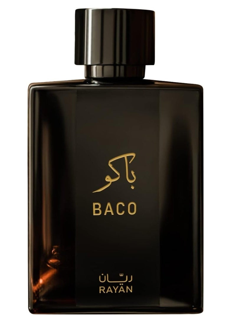 RAYAN BACO Perfume, Long Lasting Perfume for Men, 100 ML Eau De Parfum for Men, Ideal Arabic Perfume for Men and Ideal Gift for All Occasions, Rayan Leather Fragrance & Attar with 3 Type of Notes