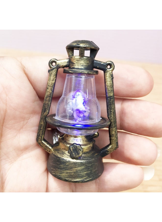 1:12 Doll House Dollhouse Mini Model Play House Toy Diy Black Plastic Kerosene Lamp Led Can Be Bright-Colour:Distressed Kerosene Lamp (shakes To Light)  - Image 1