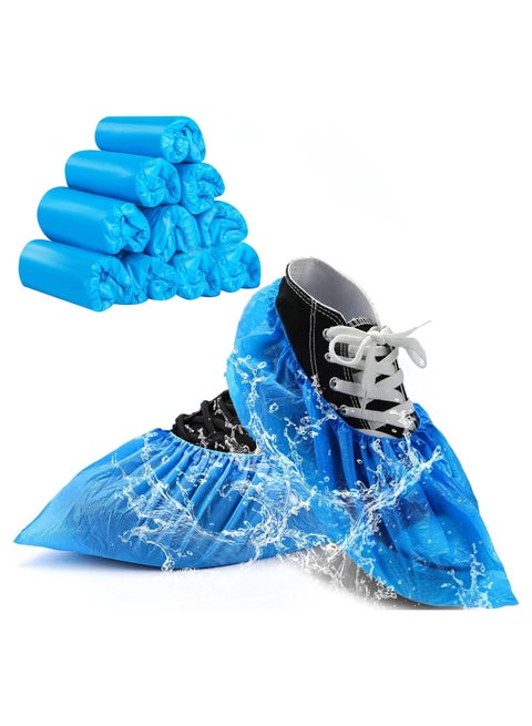 Shoe Covers Disposable Non Slip -100 Pack(50 pairs) 15.7'' Hygienic Waterproof Foot Booties Covers Recyclable Shoe Booties Covers for Indoors, Fits Up to US Men's 11 & US Women's 13