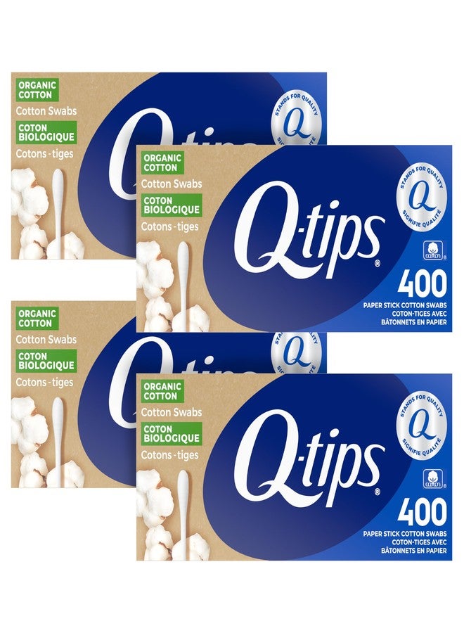 Q-tips Cotton Swabs Organic Swab Ultimate Home and Beauty Tool Made from Organic Cotton, Paper 400 Count(Pack of 4) - Image 1