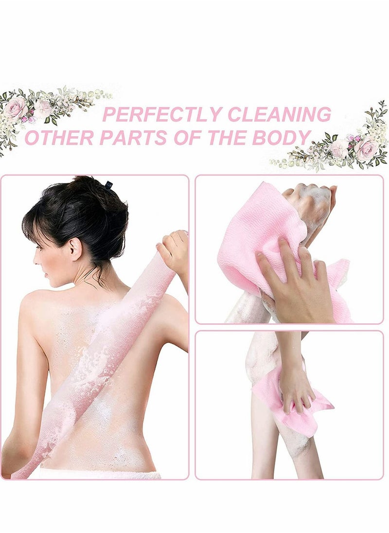 NIBEMINENT - Bath Washcloth, Exfoliating Washcloth Towel 4PCS, Nylon Beauty Skin Wash Sponge, Back Scrubber Washer for Shower, Body Scrub Rag Brush Loofah Exfoliator Exfoliation - Image 1
