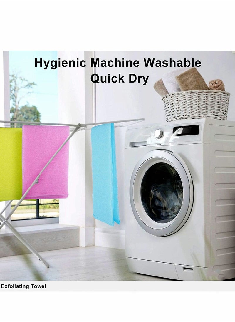 NIBEMINENT - Bath Washcloth, Exfoliating Washcloth Towel 4PCS, Nylon Beauty Skin Wash Sponge, Back Scrubber Washer for Shower, Body Scrub Rag Brush Loofah Exfoliator Exfoliation - Image 1