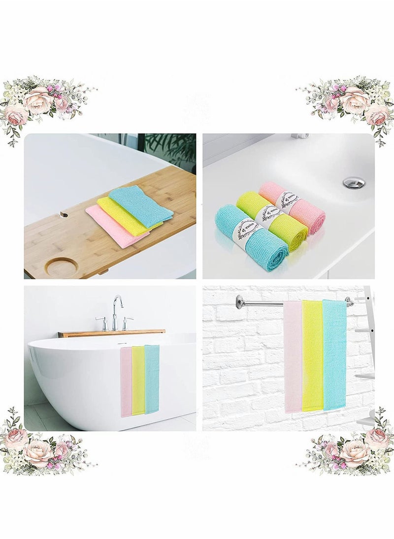 NIBEMINENT - Bath Washcloth, Exfoliating Washcloth Towel 4PCS, Nylon Beauty Skin Wash Sponge, Back Scrubber Washer for Shower, Body Scrub Rag Brush Loofah Exfoliator Exfoliation - Image 1