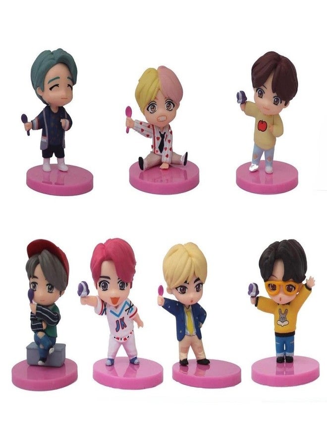 Offo BTS TinyTAN x Baskin Robbins Collectible Figures Set of 7 (7–8 cm) | Premium PVC Mini Figurines for Home & Office Décor, Desk & Study Table Showpiece - Image 1