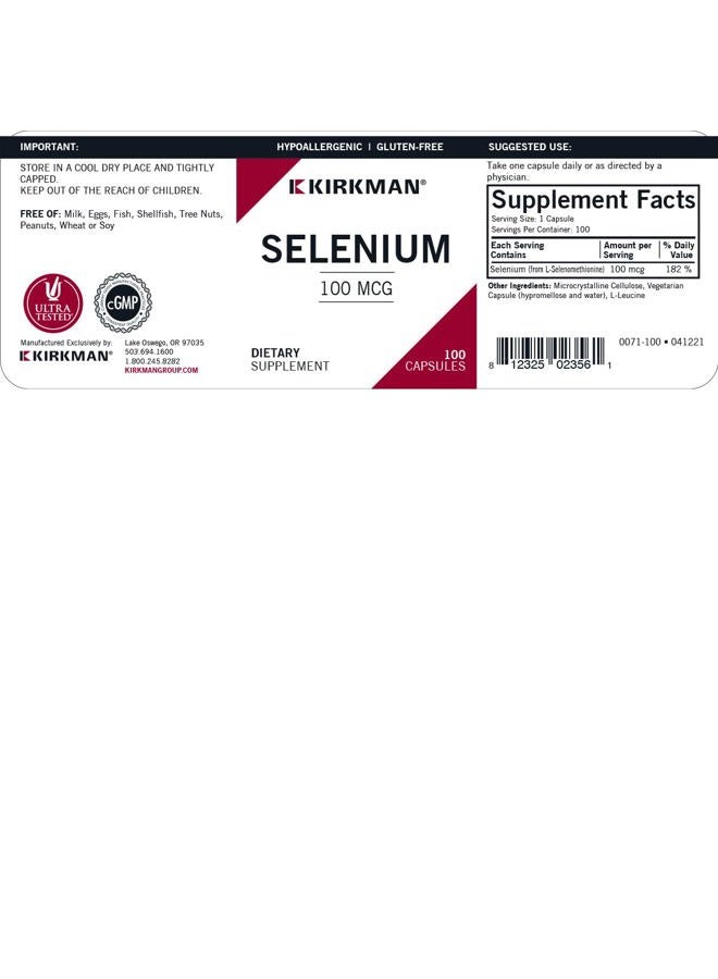 Kirkman Selenium 100 mcg Capsules - Hypo - 100 ct. - Image 3