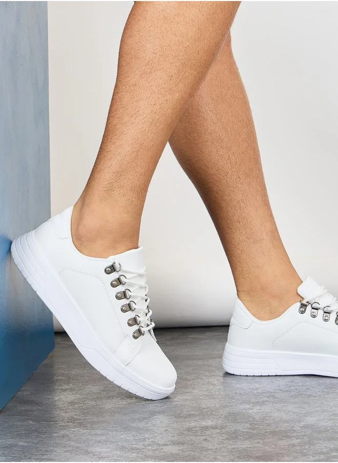 Styli Welt Stitched Accent Low Top Sneakers