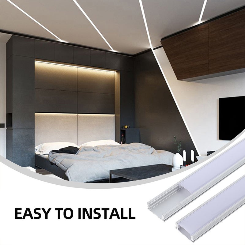 🏠 طقم قناة إضاءة شريط LED بغطاء U متين للتركيب السلس - Image 3