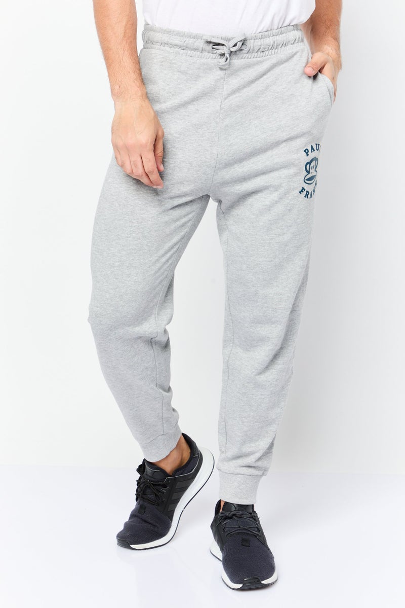 Paul Frank سروال جوجر للرجال بقصة عادية مع شعار العلامة التجارية، رمادي - Image 1