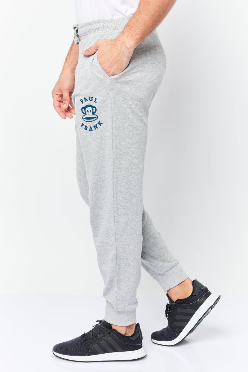 Paul Frank سروال جوجر للرجال بقصة عادية مع شعار العلامة التجارية، رمادي - Image 3