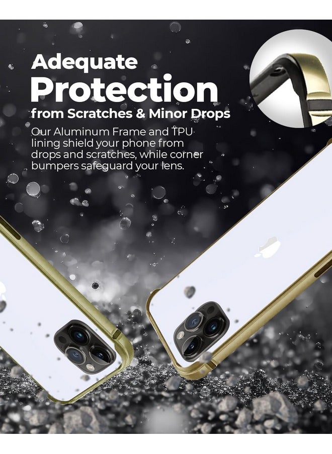 Raegr - RAEGR iPhone 15 Pro Max Case | Anodized Aluminum Bumper | Supports Mag-Safe Wireless Charging | Edge Armor Protective Minimal Case Designed for iPhone 15 Pro Max (6.7-Inch) (2023) - Gold RG10532 - Image 1